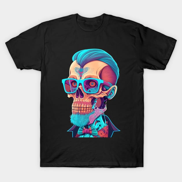 The Nerd Skull Head 1 T-Shirt by Peter Awax